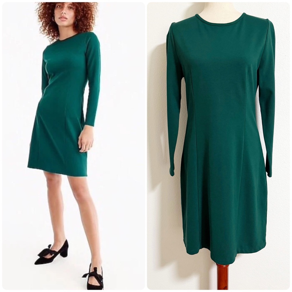 J. Crew Long Ponte Knit Sleeve Sheath Dress